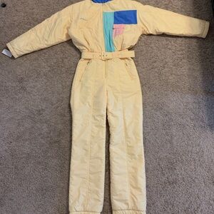 Forté Vintage Yellow Ski Suit with Color Block Design